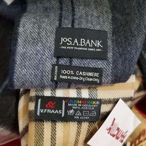 3 Cashmere Scarves, 1 Christian Dior Monsieur, Jos. A. Bank & V.Fraas NWT - Picture 13 of 14